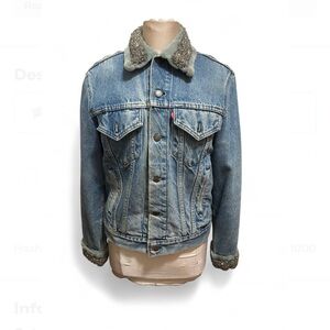 Cynthia Rose Denim Jacket with Collar & Fur